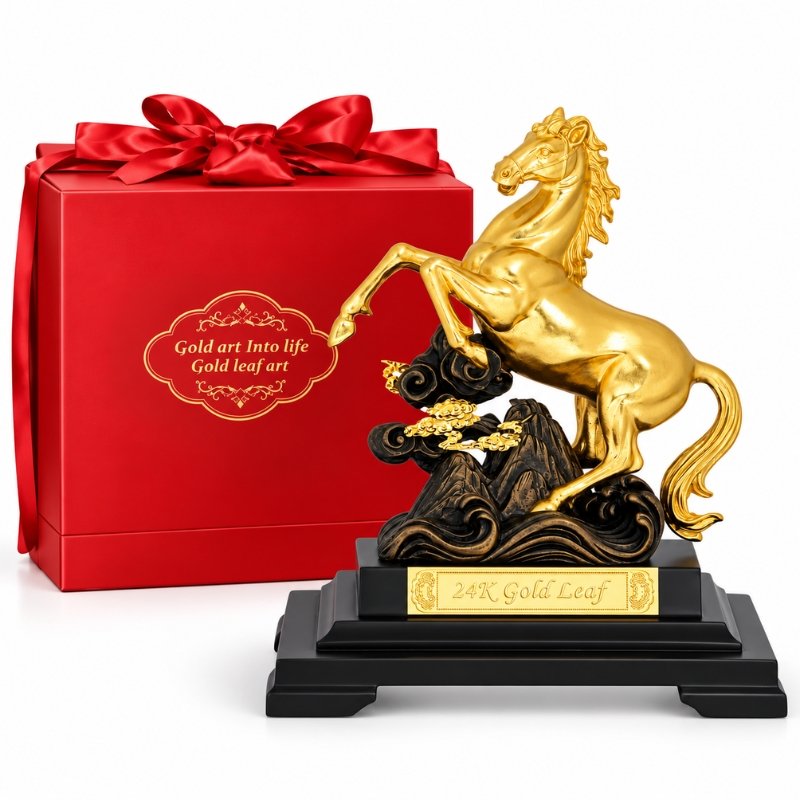 Wiix Gift 22 Mô Hình Ngựa Mã Đáo Thành Công Dát Vàng 24K – Vàng Lá 24K Nổi Bật, Quà Tặng Sếp Và Doanh Nhân Trong Những Cột Mốc Quan Trọng