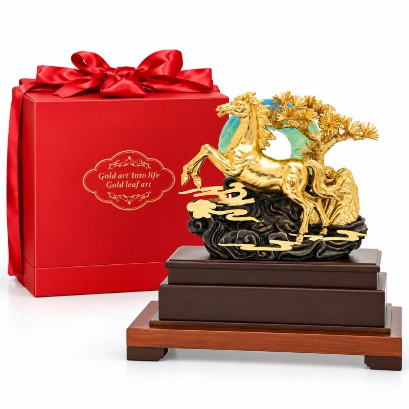 Wiix Gift 20 Mô Hình Ngựa Phong Thủy Mạ Vàng 24K – Dáng Ngựa Vững Chắc, Tạo Điểm Nhấn Cho Bàn Làm Việc Và Phòng Lãnh Đạo