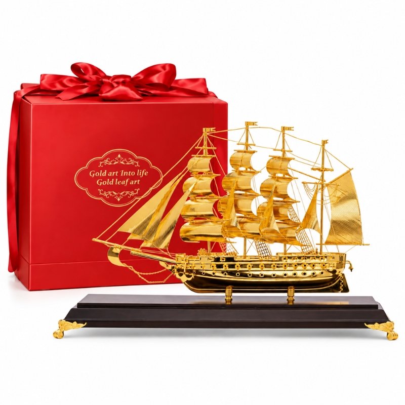 Wiix Gift 24 Mô Hình Thuyền Vàng 24K – Sắc Vàng Nổi Bật, Biểu Tượng Thuận Buồm Xuôi Gió Và Những Bước Tiến Trong Sự Nghiệp