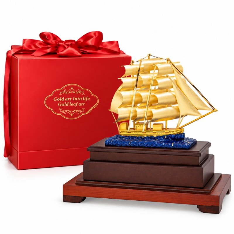 Wiix Gift 22 Mô Hình Thuyền Vàng Phong Thủy 24K – Trang Trí Văn Phòng, Gợi Tinh Thần Chủ Động Và Hành Trình Phát Triển