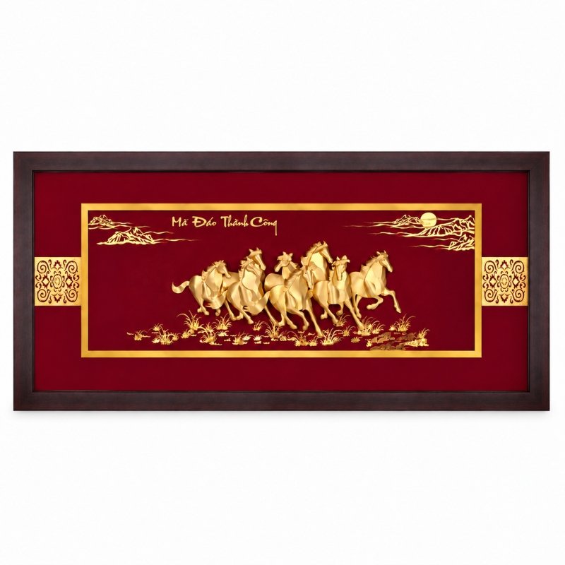 Tranh Bát Mã Mạ Vàng 24K – Quà Kỷ Niệm Doanh Nghiệp, Ghi Dấu Chặng Đường Đồng Hành Và Thành Tựu