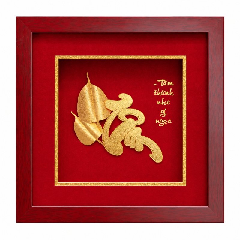 Wiix Gift 24 Tranh Chữ Tâm Dát Vàng 24K – Biểu Tượng Của Lòng Biết Ơn, Quà Tặng Trang Trọng Dành Cho Thầy Cô