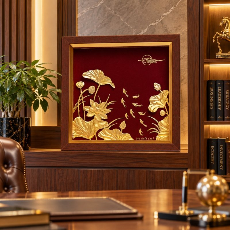 Tranh Cửu Ngư Hoa Sen Dát Vàng 24K – Thiết Kế Cửu Ngư Quần Hội, Điểm Nhấn Trang Trí Phòng Làm Việc Và Phòng Khách 4 Tranh Cửu Ngư Hoa Sen Dát Vàng 24K – Thiết Kế Cửu Ngư Quần Hội, Điểm Nhấn Trang Trí Phòng Làm Việc Và Phòng Khách - Ảnh 4