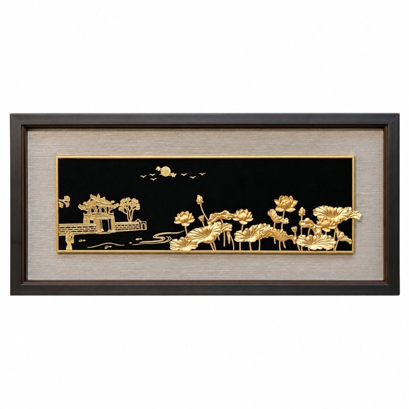 Tranh Khuê Văn Các Cỡ Lớn Dát Vàng 24K – Nghệ Thuật Dát Vàng Tinh Tế, Tạo Điểm Nhấn Cho Phòng Giám Đốc, Thư Phòng Và Không Gian Tiếp Khách