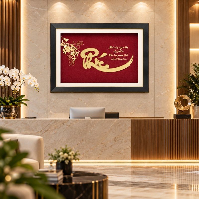 Tranh Thư Pháp Chữ Phúc Mạ Vàng 24K – Trang Trí Sang Trọng, Biểu Tượng May Mắn Và Hạnh Phúc Viên Mãn 4 Tranh Thư Pháp Chữ Phúc Mạ Vàng 24K – Trang Trí Sang Trọng, Biểu Tượng May Mắn Và Hạnh Phúc Viên Mãn - Ảnh 4