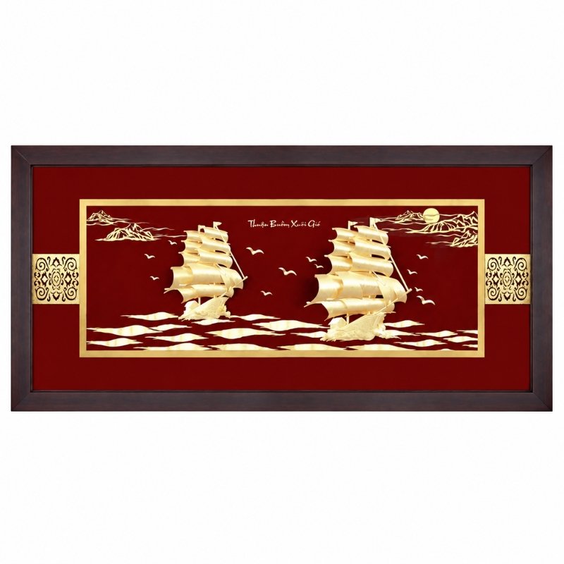 Tranh Thuận Buồm Xuôi Gió Dát Vàng 24K – Quà Tặng Doanh Nhân Cao Cấp, Gửi Lời Chúc Sự Nghiệp Hanh Thông Và Vững Bước