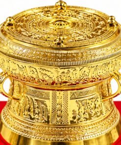 Trống Đồng Dát Vàng 15cm – Vẻ Đẹp Văn Hóa Trường Tồn, Trang Trí Sang Trọng, Quà Biếu Tinh Tế