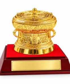 Trống Đồng Dát Vàng 15cm – Vẻ Đẹp Văn Hóa Trường Tồn, Trang Trí Sang Trọng, Quà Biếu Tinh Tế