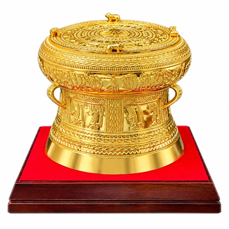 Trống Đồng Dát Vàng 20cm – Hội Tụ Tinh Hoa Văn Hóa Việt, Tô Điểm Không Gian, Tôn Vinh Giá Trị Truyền Thống 4 Trống Đồng Dát Vàng 20cm – Hội Tụ Tinh Hoa Văn Hóa Việt, Tô Điểm Không Gian, Tôn Vinh Giá Trị Truyền Thống - Ảnh 4