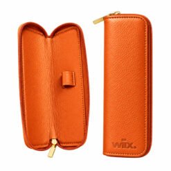 Bao da đựng bút cao cấp WA-BD001 màu cam kèm hộp; giúp bảo vệ sản phẩm và cấu thành set quà