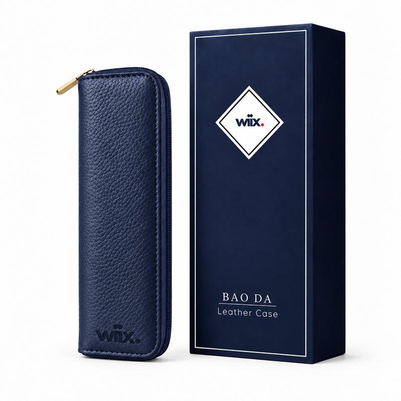 Bao da đựng bút cao cấp WA-BD001 màu xanh navy kèm hộp; giúp bảo vệ sản phẩm và cấu thành set quà